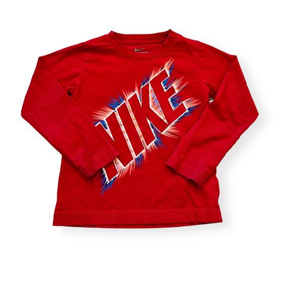 Nike Red Long Sleeve Graphic Tee - Picture 1 of 5